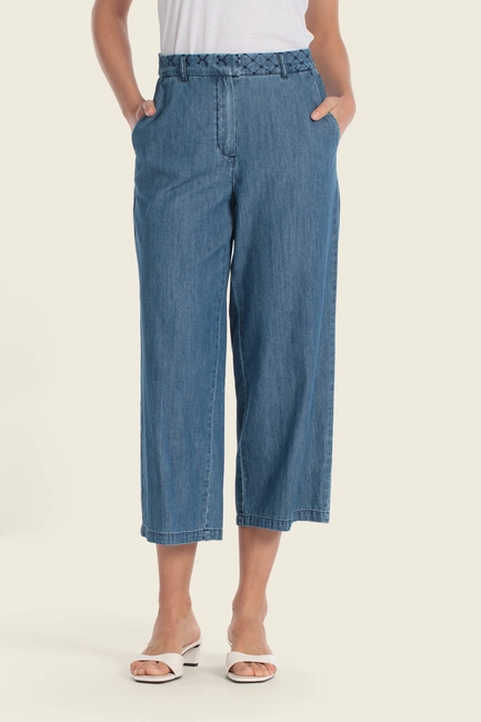 Culotte broek met wijde pijpen
