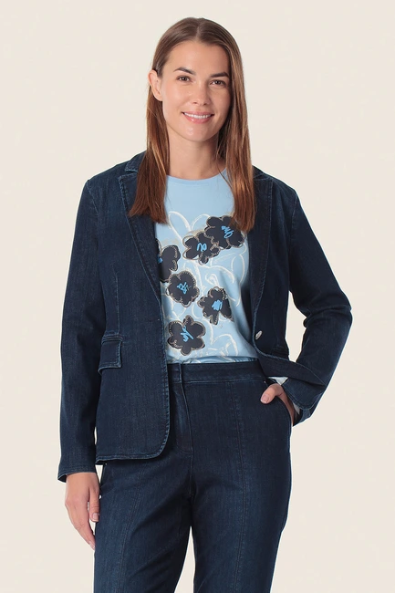 Denim blazer met stretch