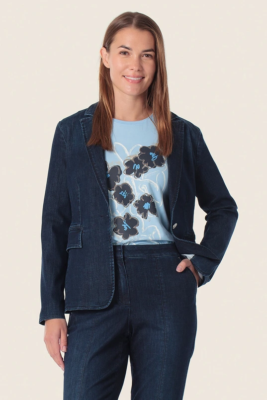 Denim blazer met stretch