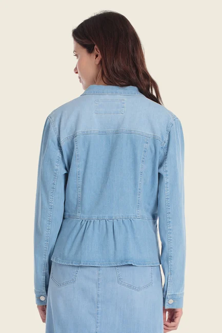 Denim jasje met peplum