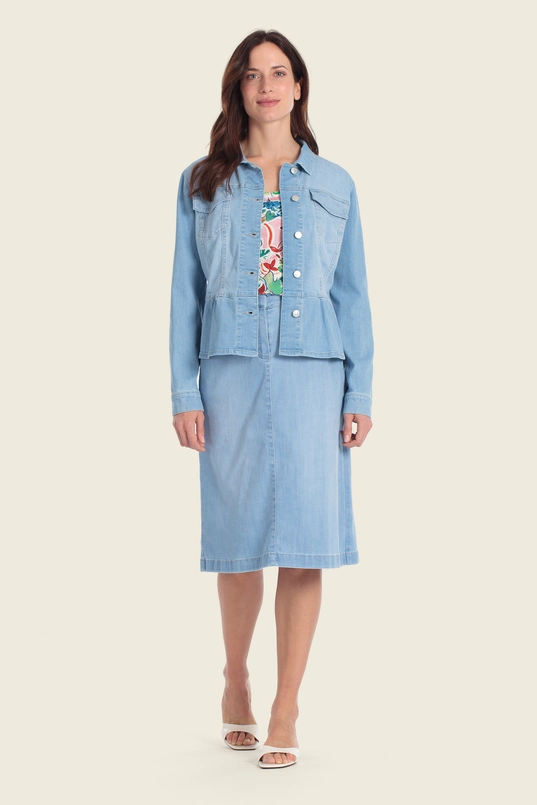 Denim jasje met peplum