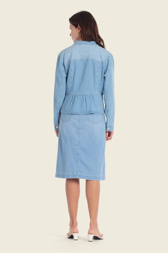 Denim jasje met peplum