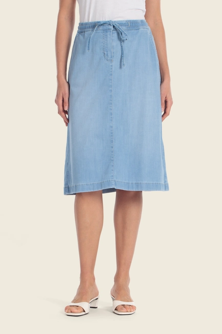 Denim rok met elastische taille