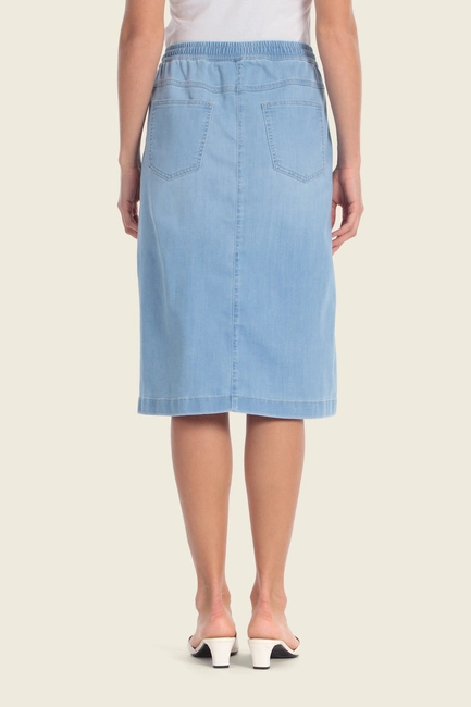 Denim rok met elastische taille
