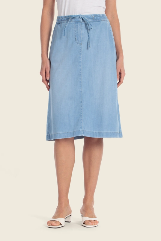 Denim rok met elastische taille