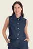 Denim top met knoopsluiting