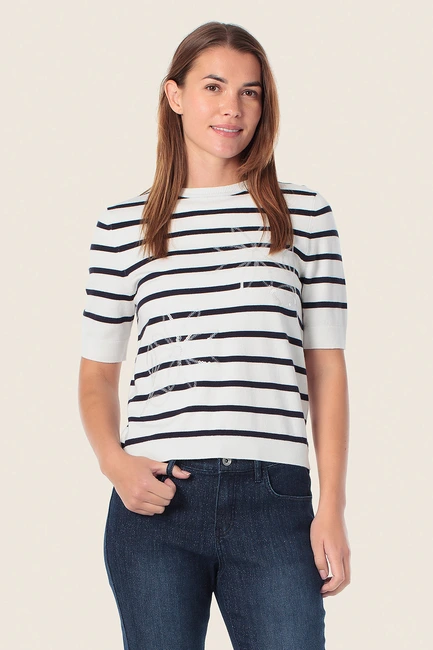Gestreept fijngebreid shirt