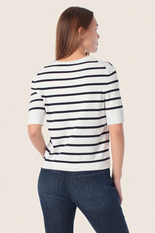 Gestreept fijngebreid shirt
