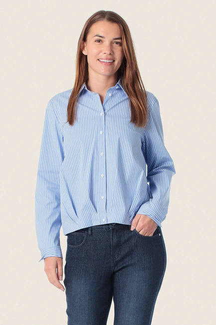 Gestreepte blouse met elastische zoom