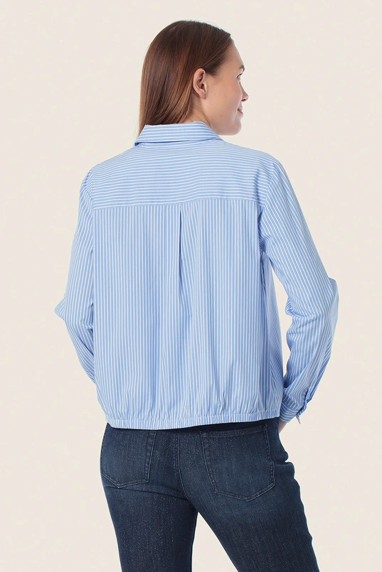 Gestreepte blouse met elastische zoom