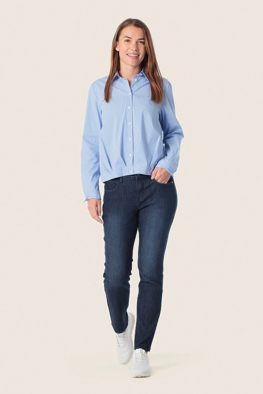 Gestreepte blouse met elastische zoom