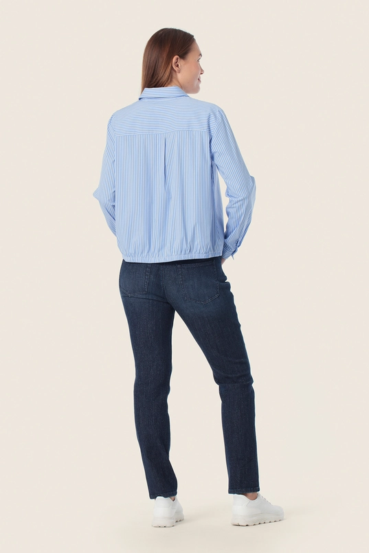 Gestreepte blouse met elastische zoom