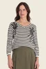Gestreepte top met applicatie