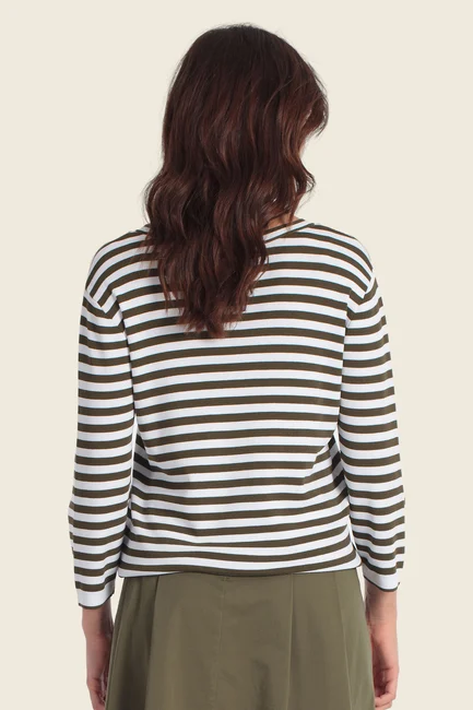 Gestreepte top met applicatie