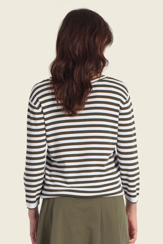 Gestreepte top met applicatie