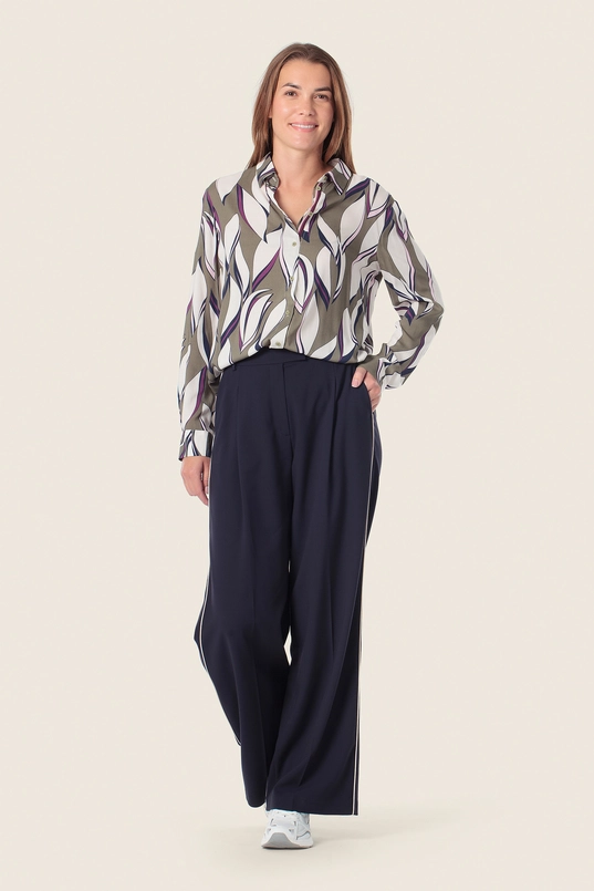 Grafische bladprint blouse