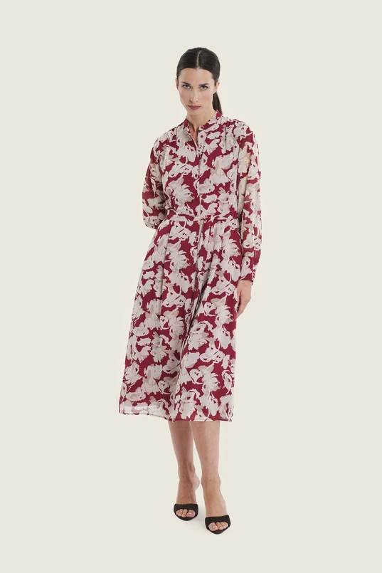 Jurk met bloemenprint en ceintuur