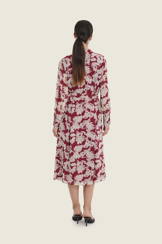 Jurk met bloemenprint en ceintuur