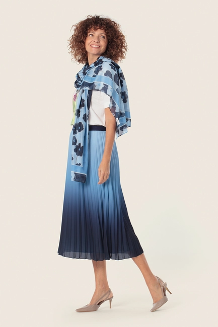 Lichte shawl met bloemenprint