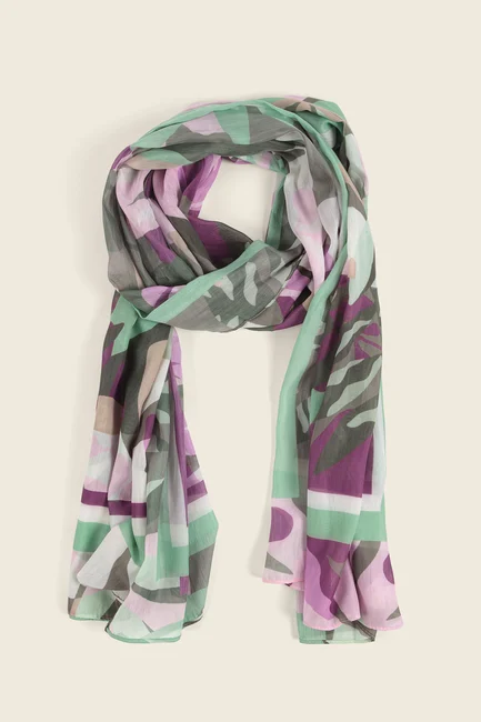 Lichte shawl met grafische print