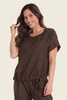 Linnenlook top met strikdetail