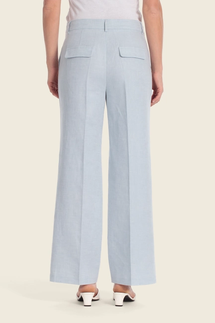 Linnenmix broek met wijde pijpen