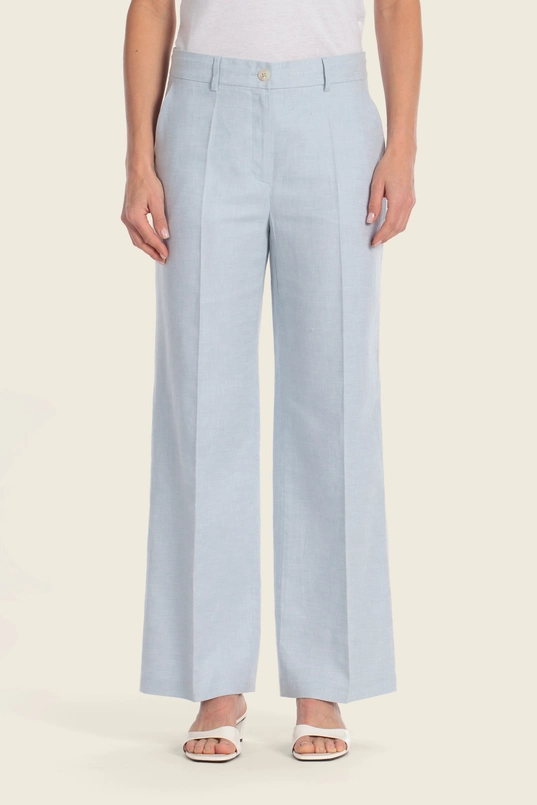 Linnenmix broek met wijde pijpen