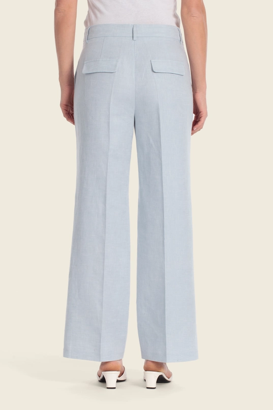 Linnenmix broek met wijde pijpen