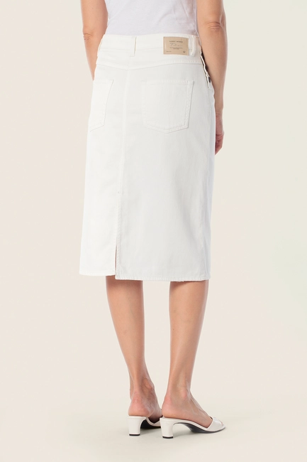 Midi rok met sierknopen