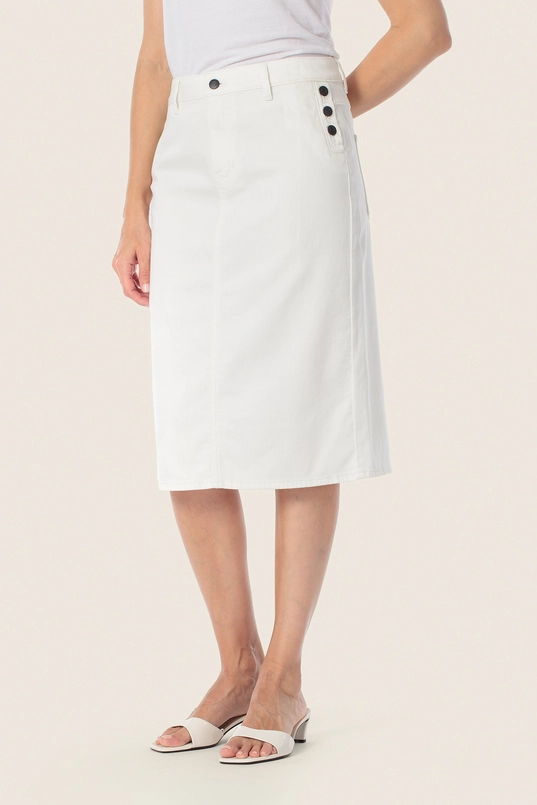 Midi rok met sierknopen