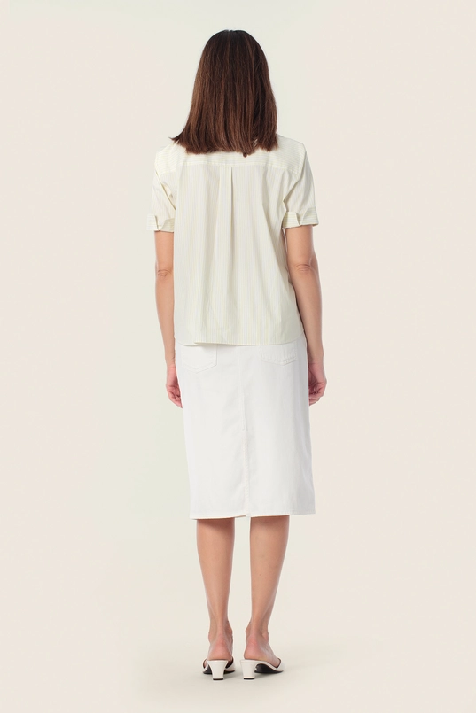 Midi rok met sierknopen