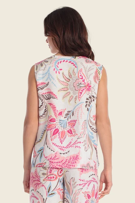 Mouwloze top met paisleyprint