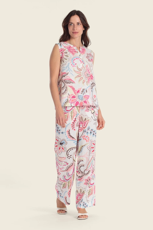 Mouwloze top met paisleyprint