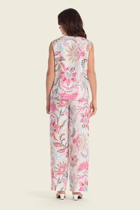 Mouwloze top met paisleyprint