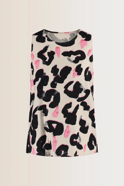 Mouwloze top met print