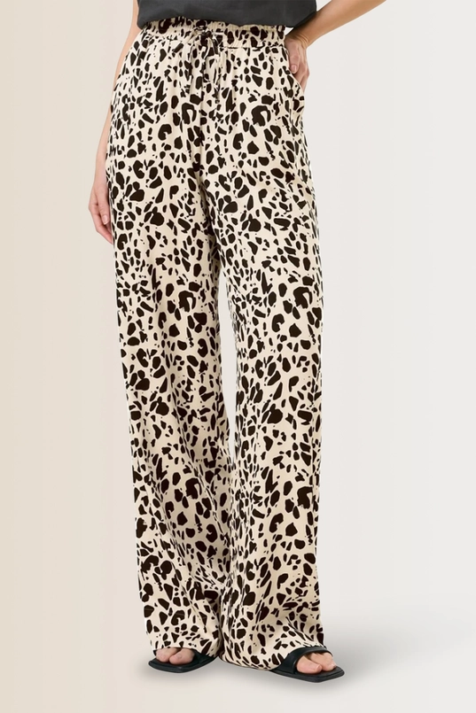 Print broek met wide leg