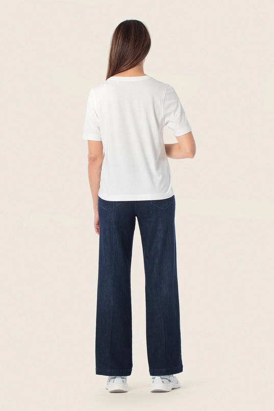 Rechte jeans met wijde pijp