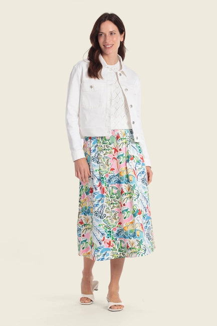Rok met botanisch dessin