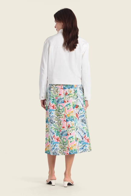 Rok met botanisch dessin