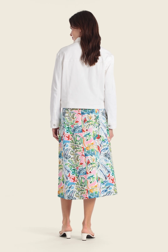Rok met botanisch dessin