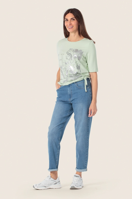 Shirt met glanzende print