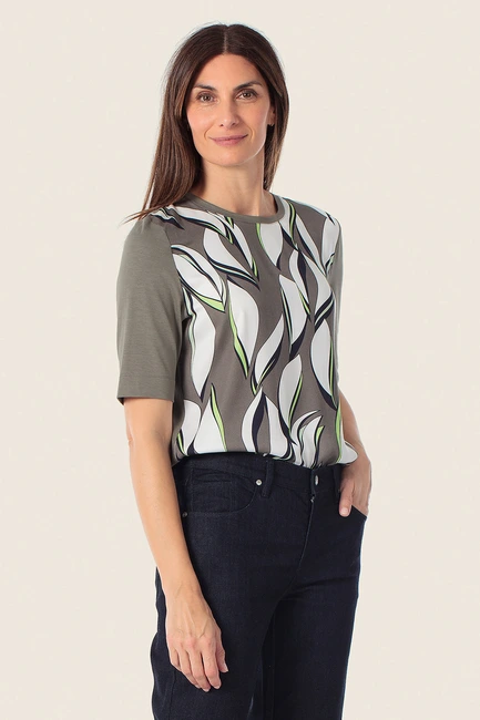 Shirt met grafische bladprint