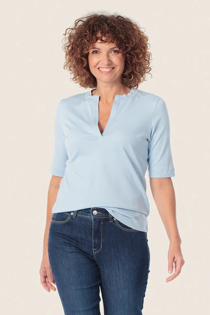 Shirt met split-hals