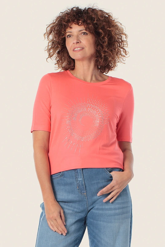 Shirt met strassapplicatie