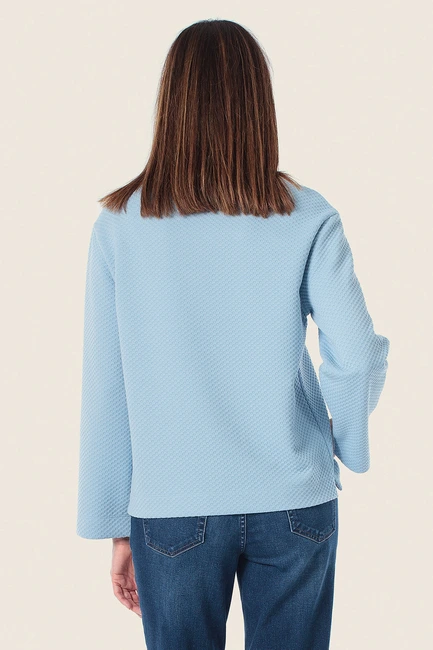 Structuurshirt met wijde mouwen