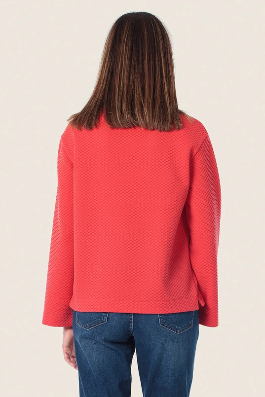 Structuurshirt met wijde mouwen