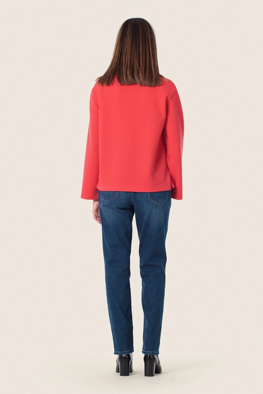 Structuurshirt met wijde mouwen