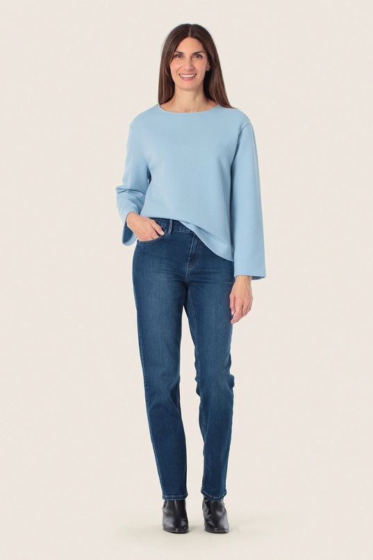 Structuurshirt met wijde mouwen