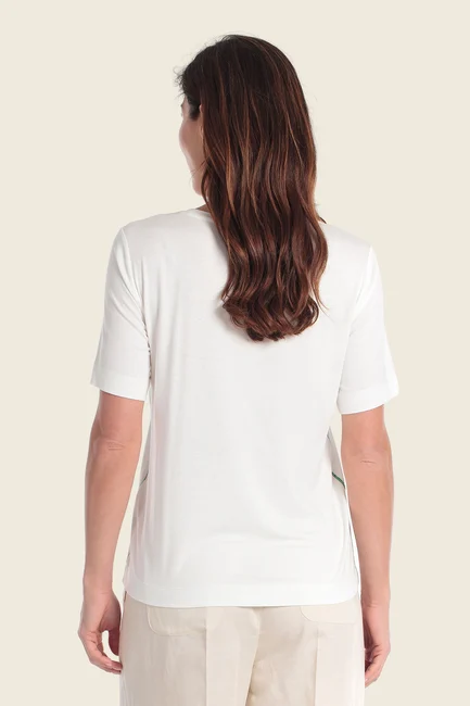 T-shirt met botanisch frontdessin