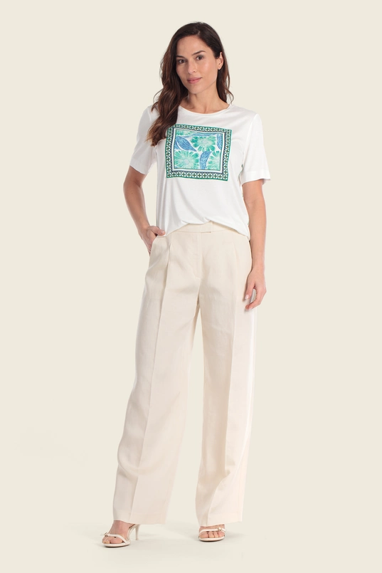 T-shirt met botanisch frontdessin
